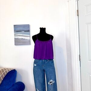Express brand adjustable-strap, camisole in royal purple size S